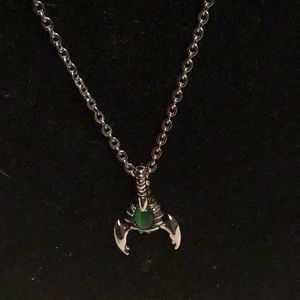 MENS SCORPION SILVER NECKLACE 18”